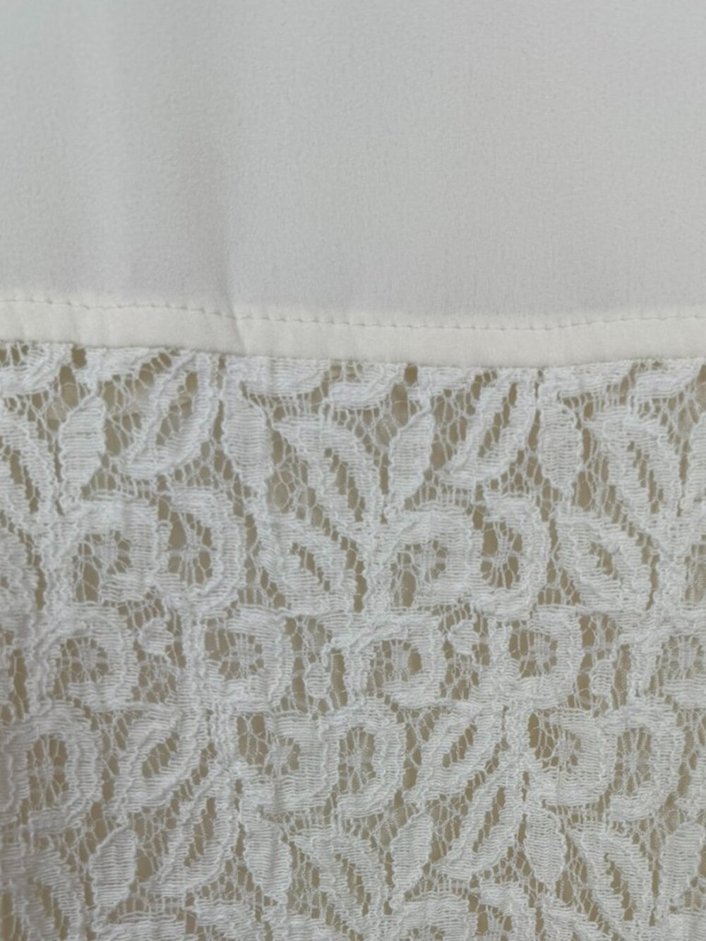 Coldwater Creek Ivory Lace Front Blouse Size M - Picture 6 of 10